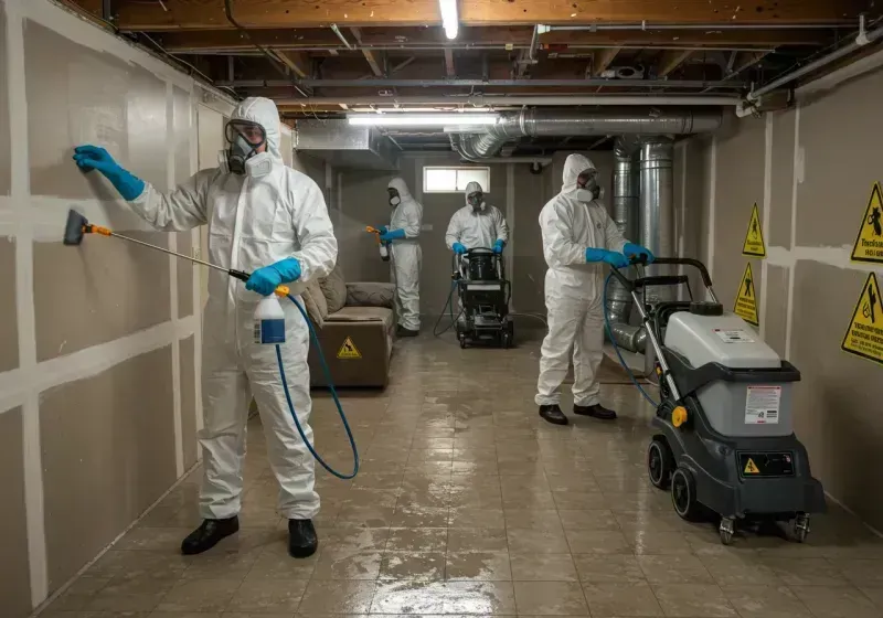 Basement Moisture Removal and Structural Drying process in Champaign County, OH